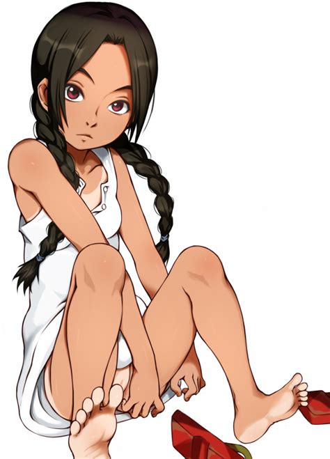 E Asahina Arumi Abenobashi Mahou Shoutengai Tagme Girl Bare Shoulders Barefoot Blush