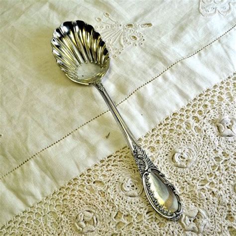Sheffield Silver Plated Serving Spoon Scalloped Shell Epns Etsy Uk
