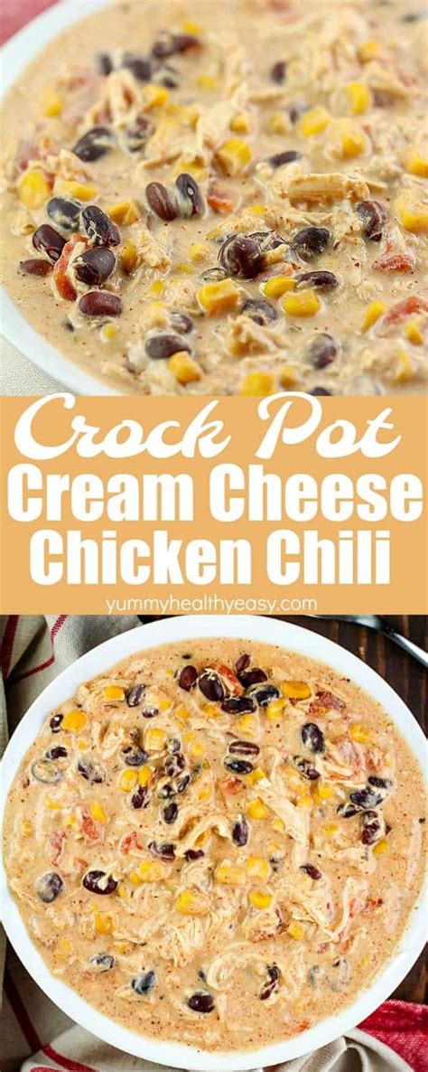 This tasty cream cheese chicken recipe is quick to prepare and extremely easy to cook in the slow cooker. Easy Crock Pot Cream Cheese Chicken Chili - Big Mama Recipe