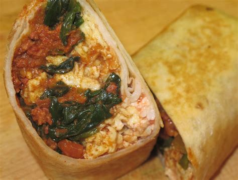 Breakfast Burritos With Chorizo Spinach Green Chiles And Cotija Cheese