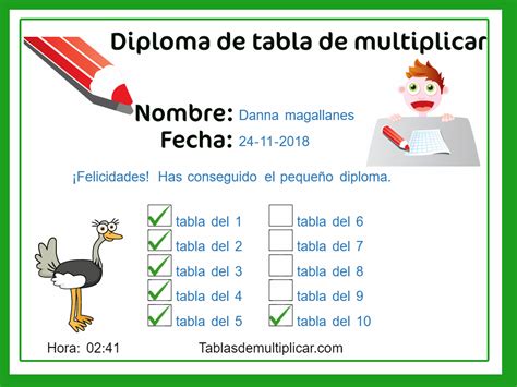 Aqu Conseguir S El Diploma De Las Tablas De Multiplicar Times Table Games Times Table