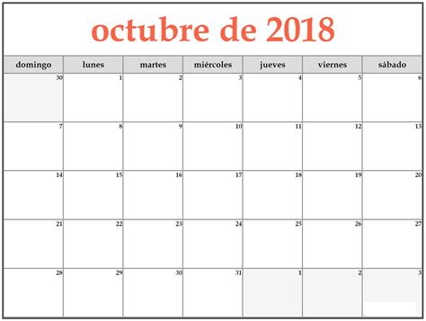 Calendario Octubre 2018 Para Imprimir Diseños Divertidos Para Niños