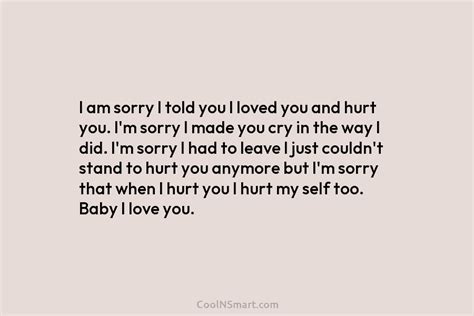 Quote I Am Sorry I Hurt Your Feelings And That I Said What Coolnsmart