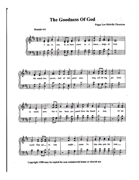 The Goodness Of God By Peggy L Thornton By Peggy Lee Thornton Satb