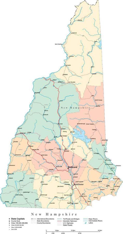 State Map Of New Hampshire Draw A Topographic Map