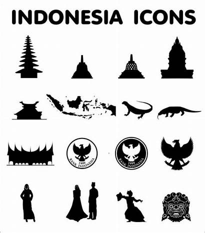 Vector Indonesia Icons Map Indonesian Illustration Vectors