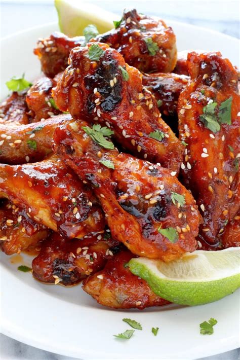 Sweet And Spicy Sriracha Baked Chicken Wings Baker By Nature