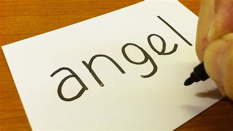 Very Easy How To Turn Words Angel Into A Cartoon How To Draw Doodle