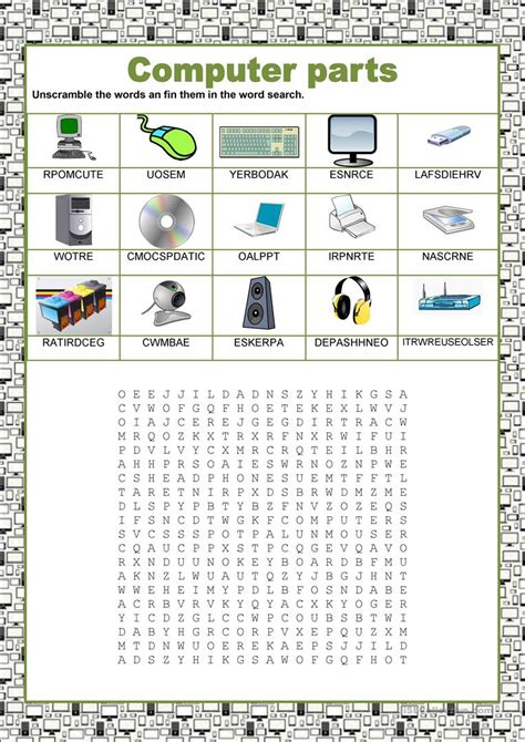 Parts Of The Computer Worksheet