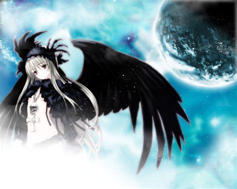 Anime Angel With Black Wings