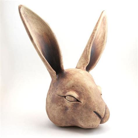 Decorative Ceramic Rabbithare Head Smooth Rabbit Head Ceramic