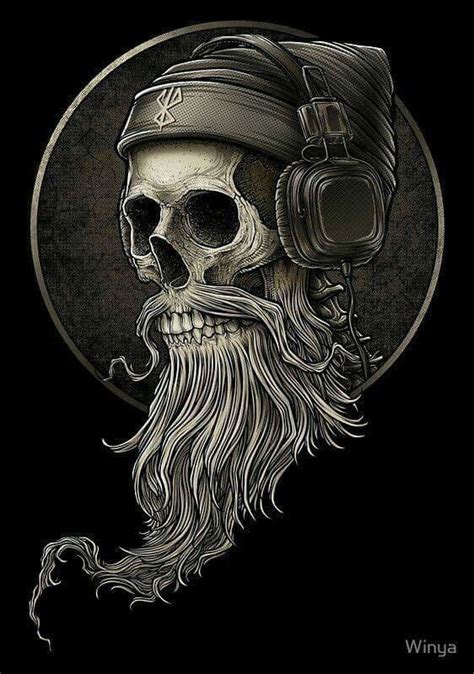 Pin By Charles Schultz On Skulls Skull Beard Skull Artwork Skull