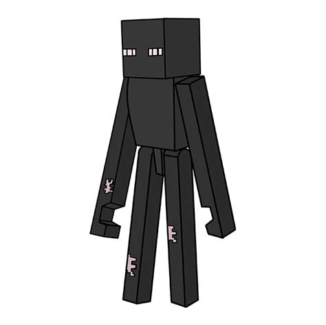 How To Draw Enderman From Minecraft Really Easy Drawing Tutorial