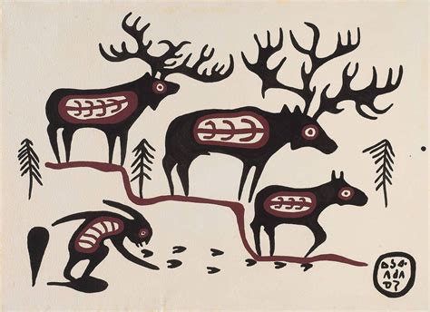 Norval Morrisseau Art Canada Institute Native Art Native American Art Native Canadian Deer
