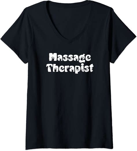 Womens Massage Therapist Hand Prints V Neck T Shirt