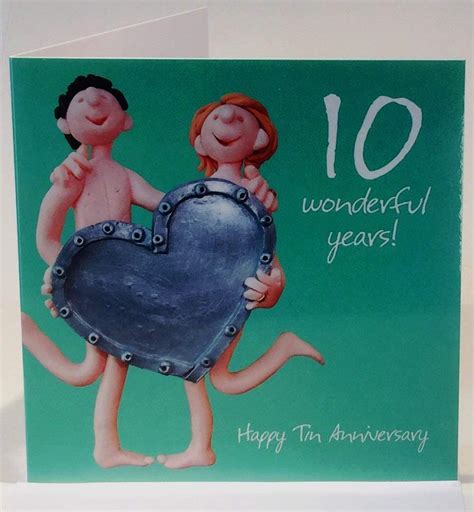 10th Wedding Anniversary Card Tin 6 X 6 Inches Holy Mackerel