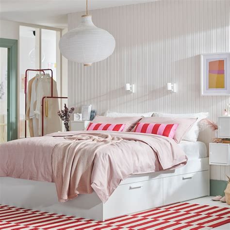 #letto imbottito con… • подпишитесь на него/нее, что. BRIMNES Struttura letto con cassetti, bianco, Leirsund, 140x200 cm - IKEA IT