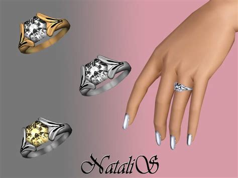 Natalis Diamond Engagement Ring 001 Fa Fe Cc The Sims 4 Akcesoria