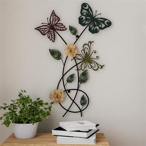 Garden Butterfly Metal Wall Art Hand Painted Ubuy New Zealand