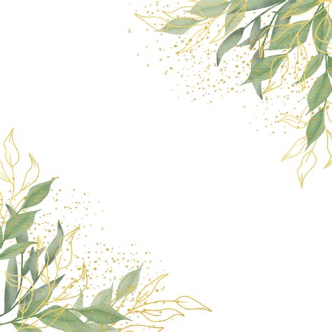 Watercolor Greenery Border Png Transparent Images Free Download