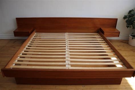 This search has been saved to your search list! King Size Teak Danish Modern Platform Bed with Floating ...