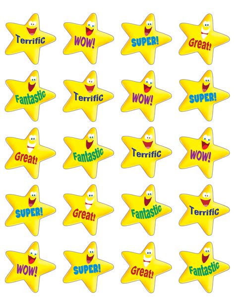 Free Printable Star Stickers Printable Word Searches