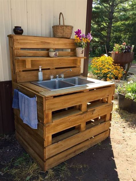 Utility sink model 11 is a molded fiberglass, self rimming sink with a 9.5 in. creative-diy-pallet-garden-sink-ideas - HomeMydesign
