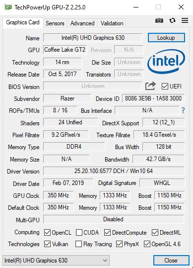 Gpuz Intel Uhd 630 Kitguru