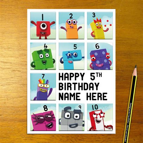 Numberblocks Personalised Birthday Card A5 Number Blocks Tv Kids