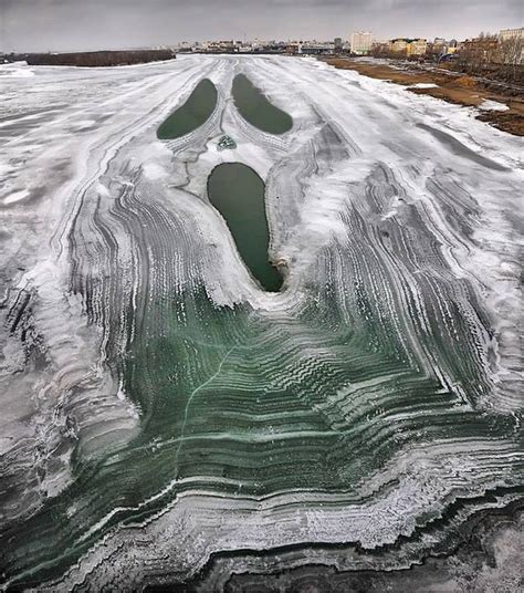 The Irtysh River In Russia Froze Over In An Interesting Pattern Pics