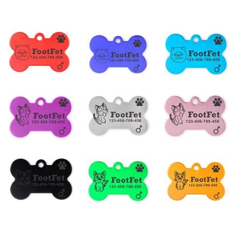 Paw or heart design in 3 sizes and 4 colors. 2pcs Personalized Pet id Tag for Cat nameTag Customized ...