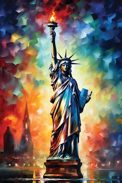 Statue Of Liberty Painting Canvas Art Print Mark Ashkenazi Icanvas