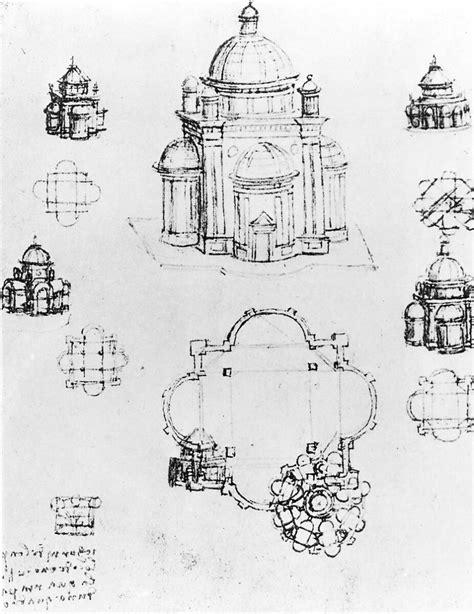 Studies For A Building Of A Centralised Plan By Leonardo Da Vinci Art