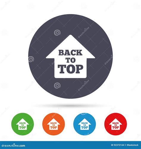 Back To Top Arrow Sign Icon Scroll Up Symbol Stock Vector