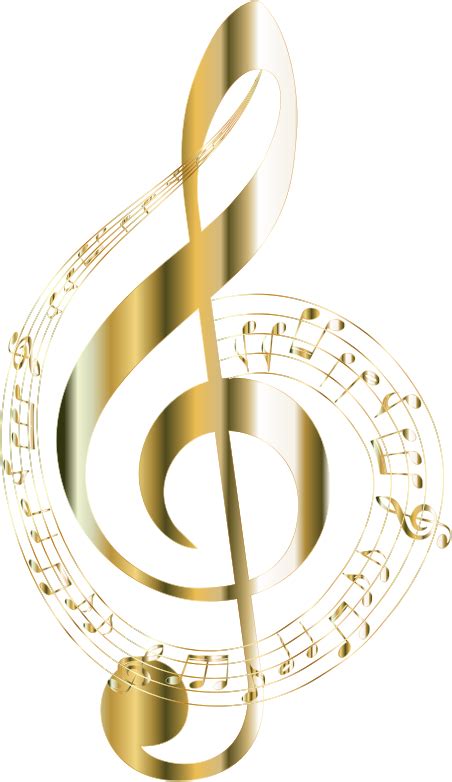 Gold Musical Notes Typography 2 No Background Openclipart