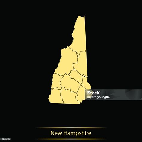 New Hampshire Map Stock Illustration Download Image Now Black Color Cartography Cut Out