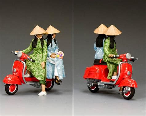 the red vespa girls two vietnamese ladies on vespa vn150 metal toy soldiers products