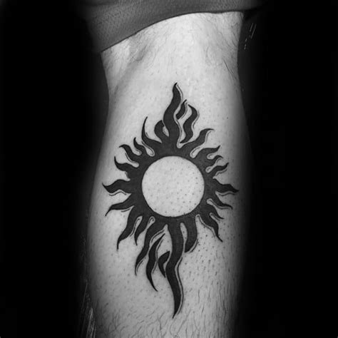 50 Tribal Sun Tattoo Designs For Men Black Ink Rays Sun Tattoo