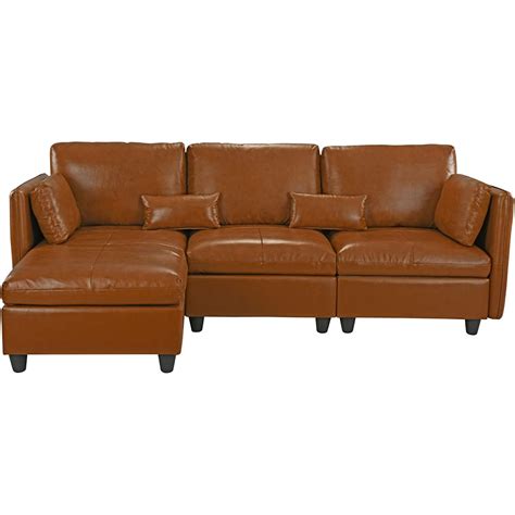 Amazon Com L Shape Living Room Leather Match Sectional Sofa Left
