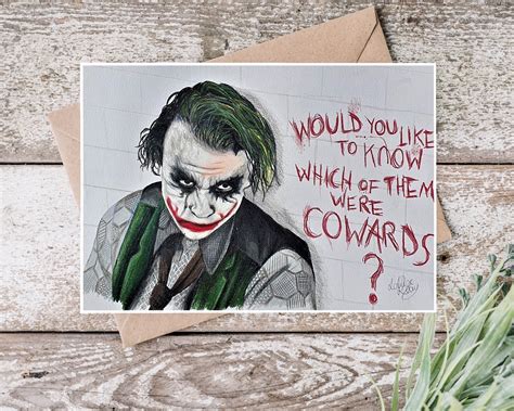 The Joker Card Heath Ledger Card The Dark Knight Card Etsy