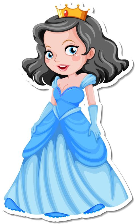 beautiful princess cartoon character sticker 2763819 vector art at vecteezy