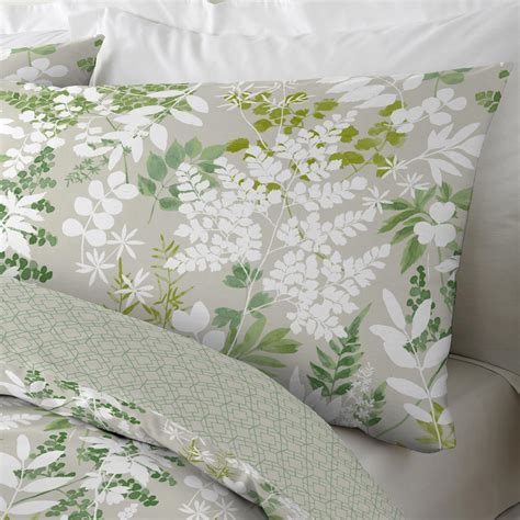 Green Duvet Covers Botanical Leaf Design Reversible Quilt Cover Bedding