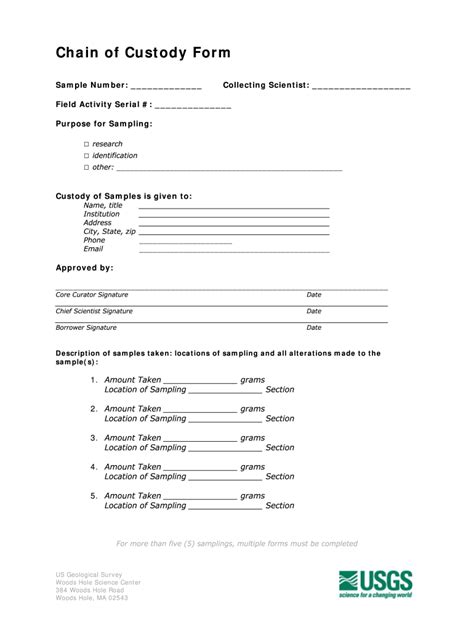 Chain Of Custody Form Fill Online Printable Fillable Blank Pdffiller