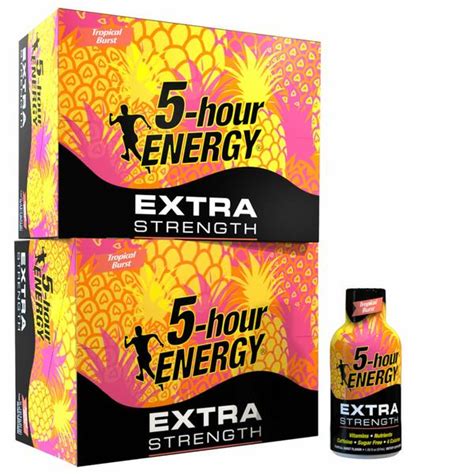 5 Hour Energy Shot Extra Strength Tropical Burst 1 93 Ounce 24 Count Energy Shots Olivetips