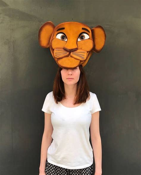 Young Simba Headdress Lion Headdress Foam Mask Theater Etsy Lion