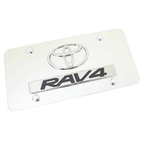Toyota Dual Logo Rav4 License Plate Chrome Etsy