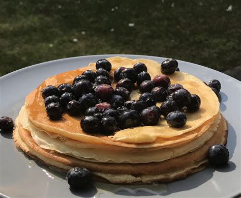 Homemade Blueberry Pancakes W Honey Rfood