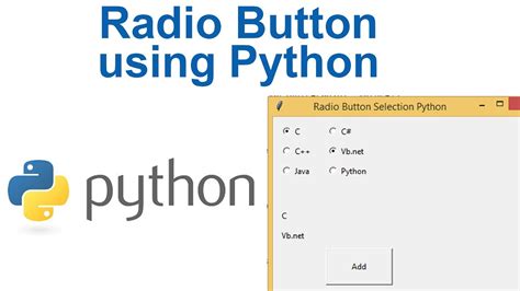 Radio Button In Python Tkinter Youtube