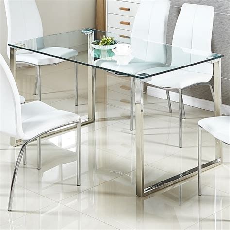 Bentini Extending Dining Table Large White Frosted Glass Furnit