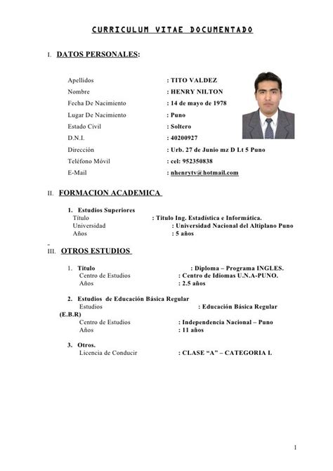 Modelo De Curriculum Vitae 2020 Peru Financial Report